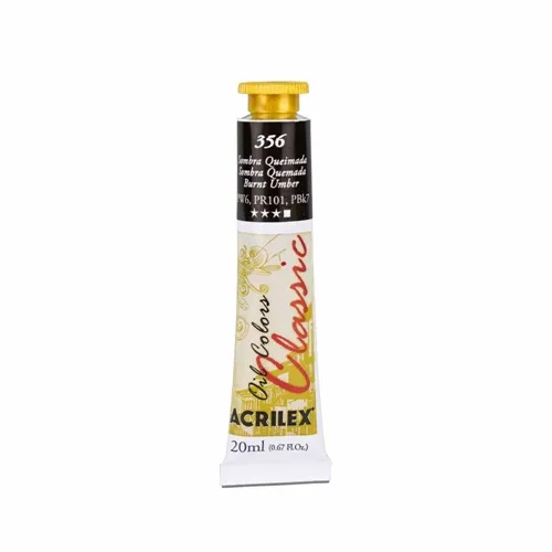 Tinta Óleo - 20ml - Sombra Queimada - 356 - Acrilex