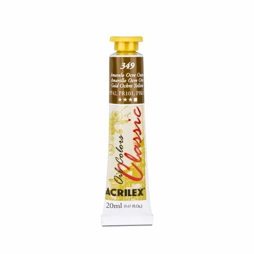 Tinta Óleo - 20ml - Amarelo Ocre Ouro - 349 - Acrilex