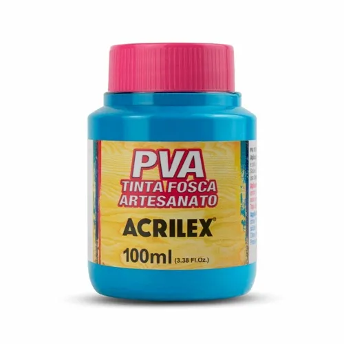 Tinta Plástica PVA - 100ml - Azul Ceruleo - 568 - Acrilex