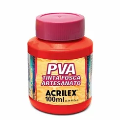 Tinta Plástica PVA - 100ml - Vermelho Vivo - 541 - Acrilex