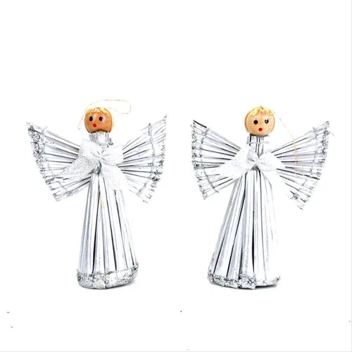 ANJO PALHA - MEDIO - 08CM - C/ 2 - PRATA - BF - CB