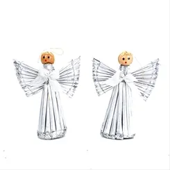 ANJO PALHA - MEDIO - 08CM - C/ 2 - PRATA - BF - CB