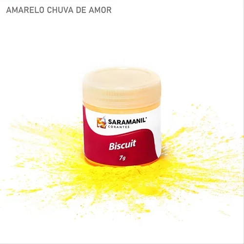 Corante de Biscuit - 75.800 - Chuva de Amor - Amarelo 7g - Saramani