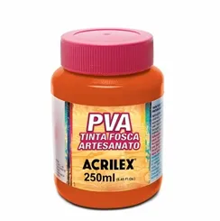 Tinta Plástica PVA - 250ml - Laranja - 517 - Acrilex