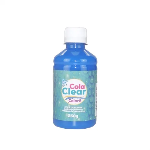 Cola Clear Funny Neon - 250g - Azul - Glitter