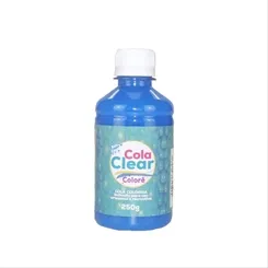 Cola Clear Funny Neon - 250g - Azul - Glitter