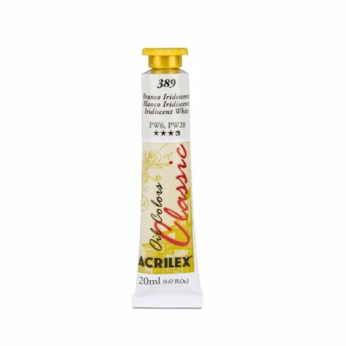 Tinta Óleo - 20ml - Branco Iridescente - 389 - Acrilex