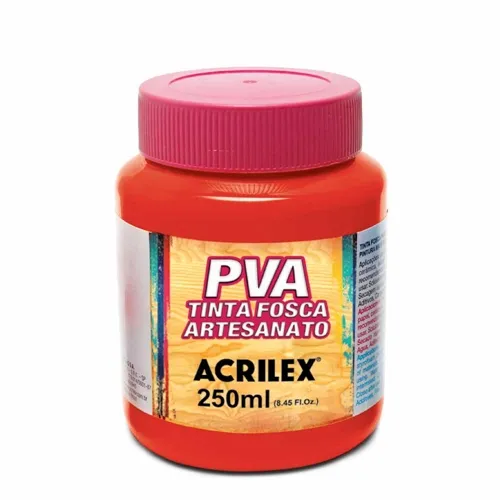 Tinta Plástica PVA - 250ml - Vermelho Escarlate - 508 - Acrilex
