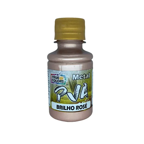 Tinta PVA Metal 100ml - Brilho Rose - 7968 - True Colors