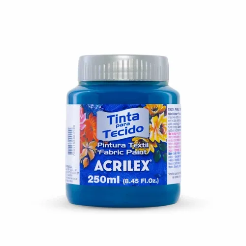 Tinta Tecido Fosca - 250ml - Azul Ceruleo - 568 - Acrilex