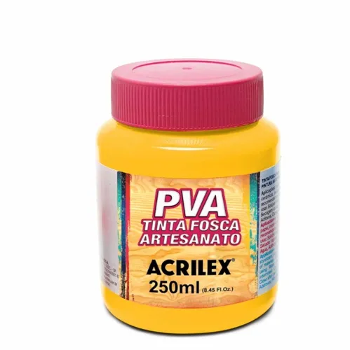 Tinta Plástica PVA - 250ml - Amarelo Ouro - 505 - Acrilex