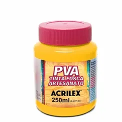 Tinta Plástica PVA - 250ml - Amarelo Ouro - 505 - Acrilex