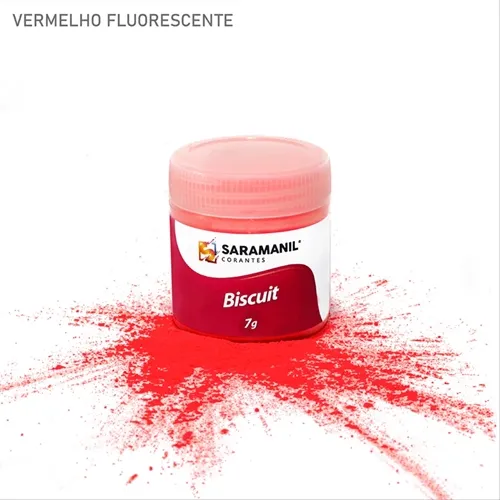 Corante de Biscuit - 75.026 -  Fluor - Vermelho 7g - Saramanil