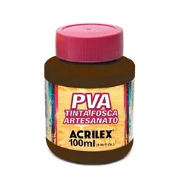 Tinta Plástica PVA - 100ml - Marrom Escuro - 526 - Acrilex