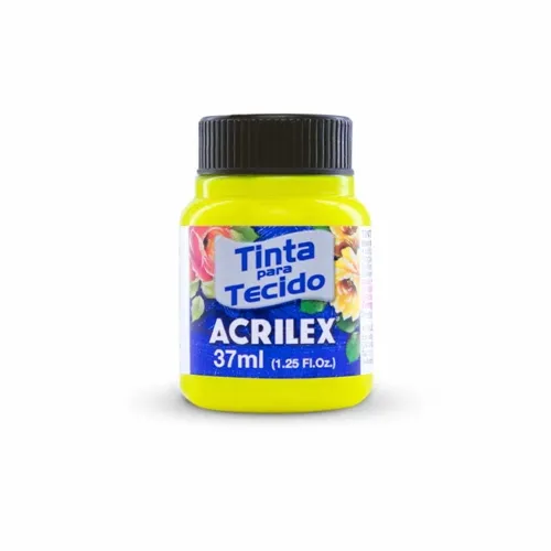 Tinta Tecido Fluor - 37ml - Amarelo Limao - 102 - Acrilex