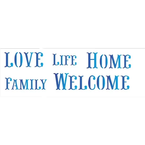 Stencil - 10x30cm - Palavras II - OPA1472 - Opa Criando Arte