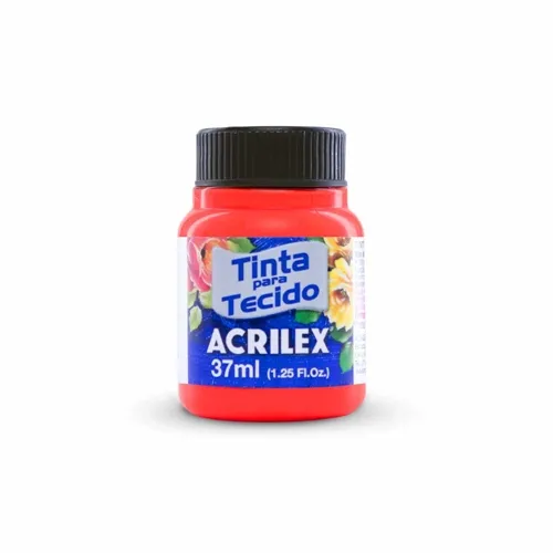 Tinta Tecido Fluor - 37ml - Vermelho - 103 - Acrilex
