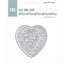 Faca p/ Corte e Relevo - Média - Coração Com Flores - 21526 - Toke e Crie