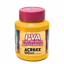 Tinta Plástica PVA - 100ml - Amarelo Gema - 833 - Acrilex