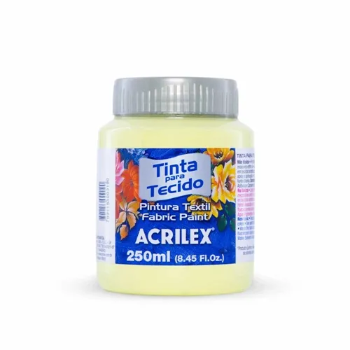 Tinta Tecido Fosca - 250ml - Amarelo Bebê - 808 - Acrilex