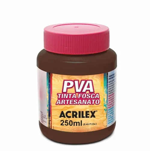 Tinta Plástica PVA - 250ml - Marrom Escuro - 526 - Acrilex