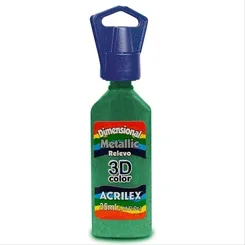 Dimensional Metálica - 35ml - Verde - 557 - Acrilex
