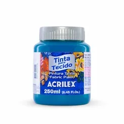 Tinta Tecido Fosca - 250ml - Azul Turquesa - 501 - Acrilex