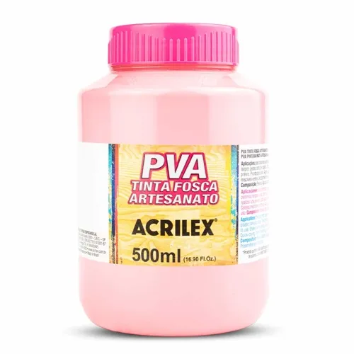 Tinta Plástica PVA - 500ml - Rosa Chá - 567 - Acrilex