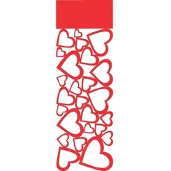 Stencil - 10x30cm - Negativo Corações - OPA490 - Opa Criando Arte