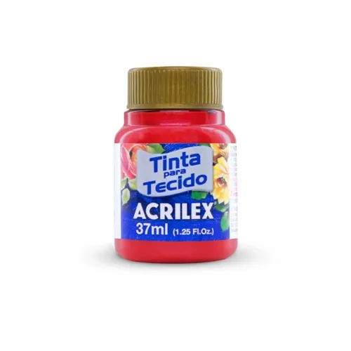 Tinta Tecido Metálica - 37ml - Vermelho - 555 - Acrilex