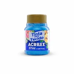 Tinta Tecido Glitter - 37ml - 204 - Azul - Acrilex