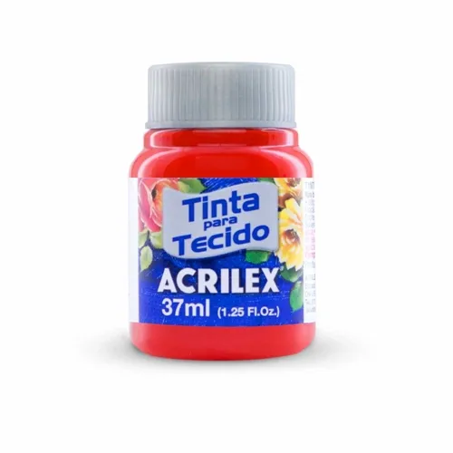Tinta Tecido Fosca - 37ml - Vermelho Fogo - 507 - Acrilex