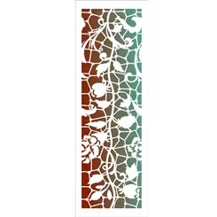 Stencil - 10x30cm - Flores Rosas Vitral - OPA2913 - Opa Criando Arte