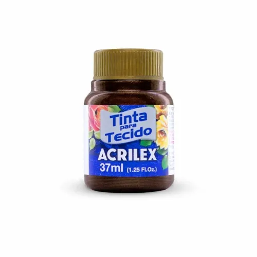 Tinta Tecido Metálica - 37ml - Marrom - 531 - Acrilex