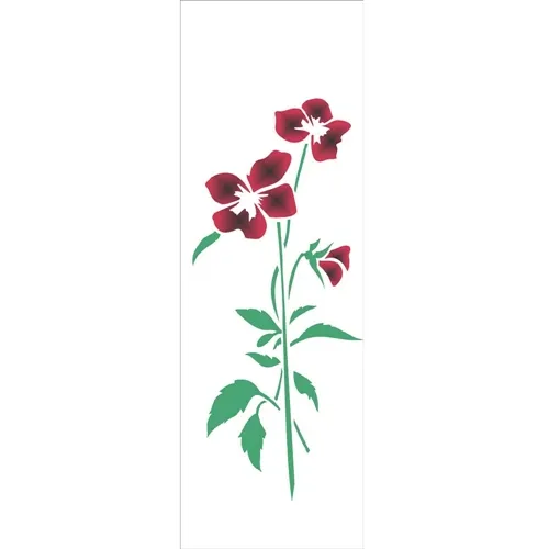 Stencil - 10x30cm - Flor Amor Perfeito - OPA1458 - Opa Criando Arte