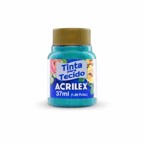 Tinta Tecido Glitter - 37ml - Verde - 206 - Acrilex