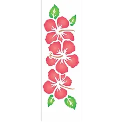 Stencil - 10x30cm - Flores Hibisco II - OPA968 - Opa Criando Arte