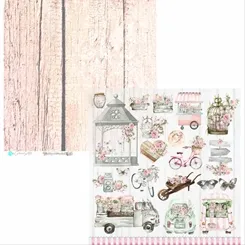 FOLHA PARA SCRAPBOOK - FLOWER MARKET - FLO01 - CAR