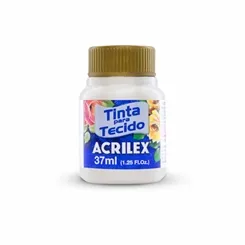Tinta Tecido Metálica - 37ml - Branco Metálico - 562 - Acrilex