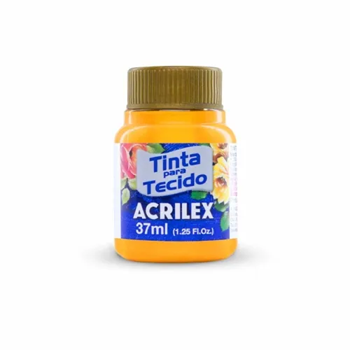 Tinta Tecido Metálica - 37ml - Amarelo - 553 - Acrilex