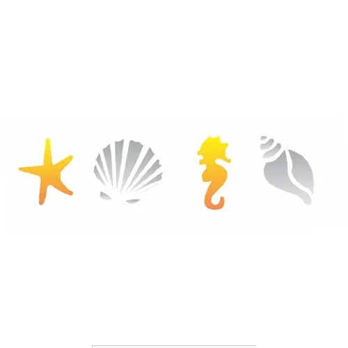 Stencil - 10x30cm - Fundo do Mar - OPA0206 - Opa Criando Arte