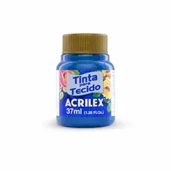 Tinta Tecido Metálica - 37ml - Azul Mar- 535 - Acrilex