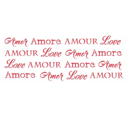 Stencil - 10x30cm - Estamparia Amor - OPA1998 - Opa Criando Arte