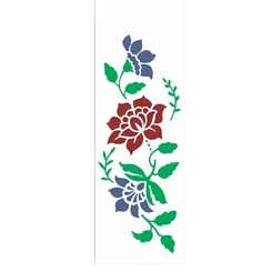 Stencil - 10x30cm - Flor Bauer III - OPA2331 - Opa Criando Arte