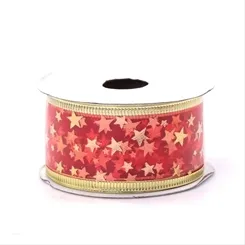 Fita Natal - Vermelho/ Dourado - 4cmX9m